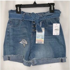 Girl’s NWT Vigoss Regular Rise Super Stretch Denim Shorts Size 14
